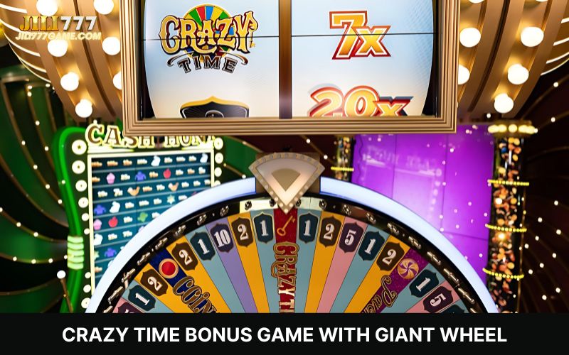 Crazy Time bonus game with giant wheel