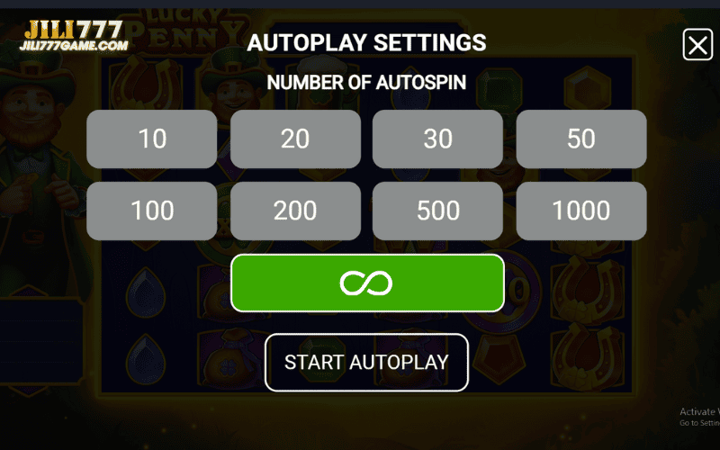 Setting auto play lucky penny