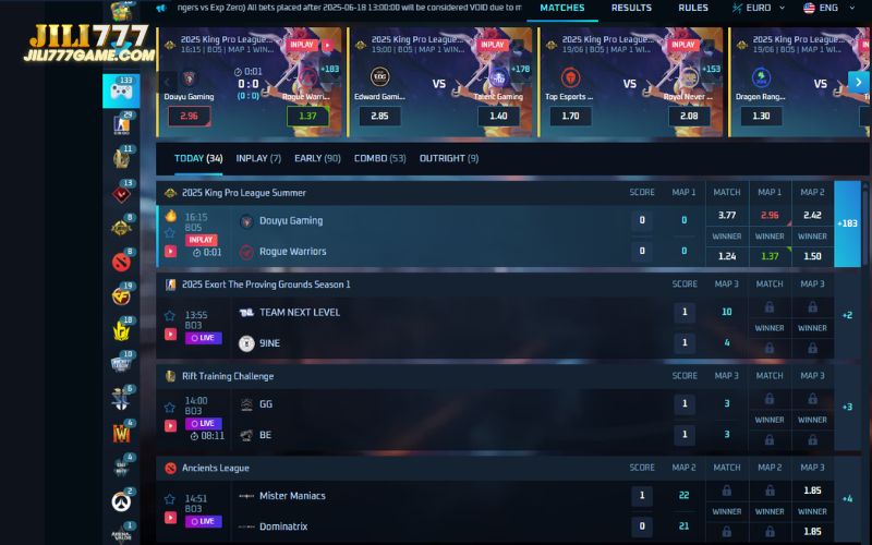 Play top titles in tf e sports betting arena