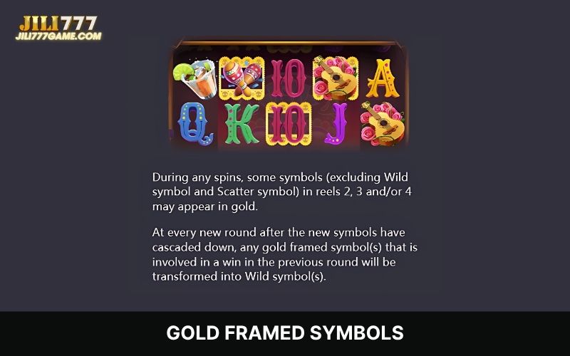 Gold-framed symbols that turn into Wilds