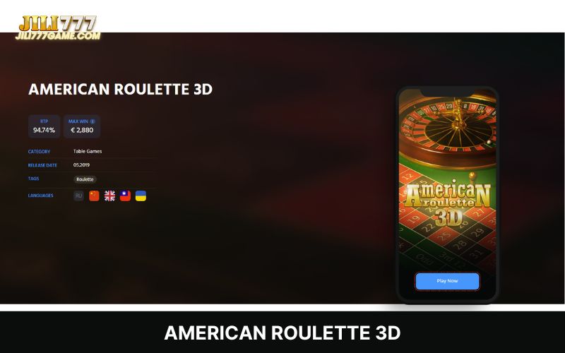 Classic American roulette in 3D