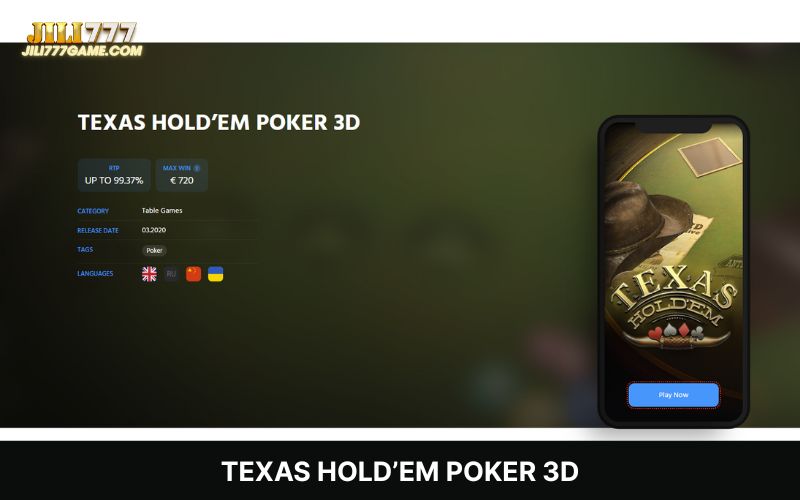 Strategic Texas Hold’em in 3D style