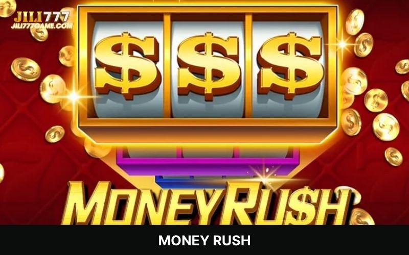 Money Rush set against a rich crimson-and-gold backdrop