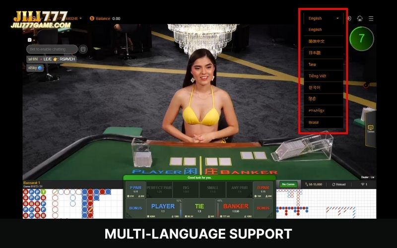 Seamless live gaming in your preferred language