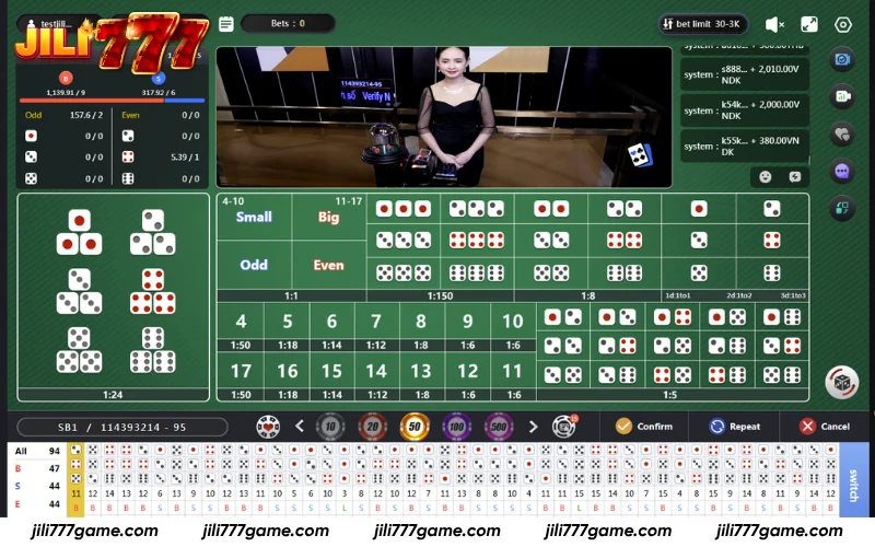 The game unfolds on a detailed table layout