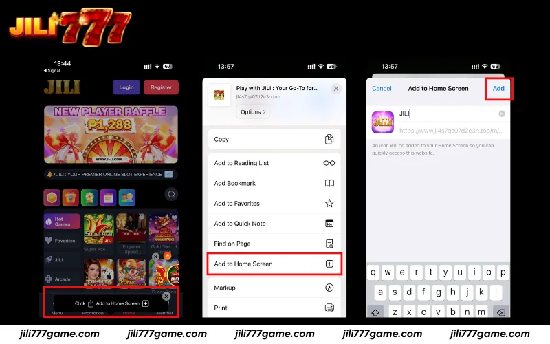 Add Jili777 App to Home Screen