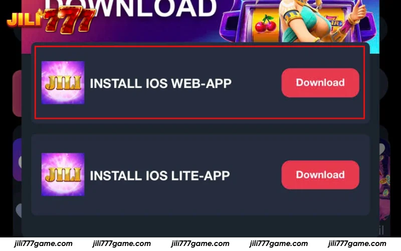 Choose your preferred iOS version and tap Download