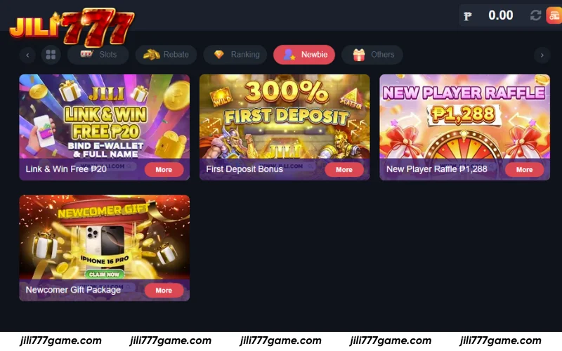 Welcome rewards and first-deposit bonus offers on Jili777