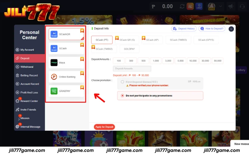 Select a preferred payment channel