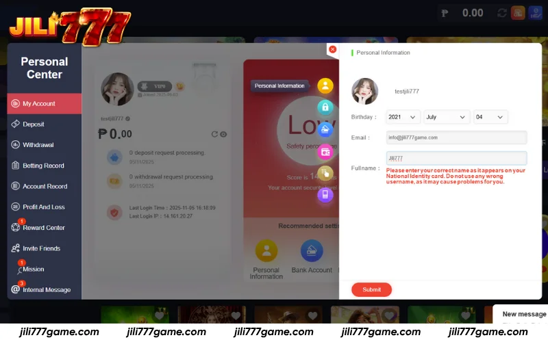 Fill details accurately, click Submit
