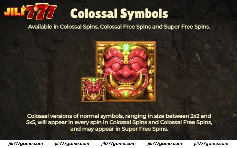 Ancient Tumble How to Play - Oversized symbols expand the grid and boost cascades