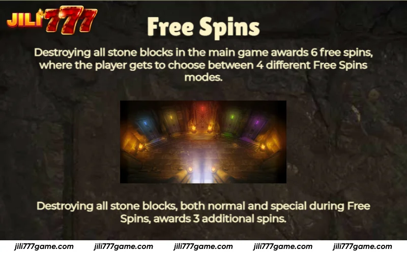 Ancient Tumble How to Play - Free Spins activate by clearing key stone blocks.