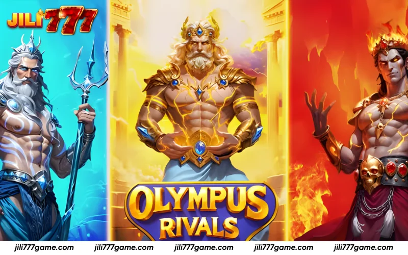 Olympus Rivals main reels with three gods controlling bonus features.