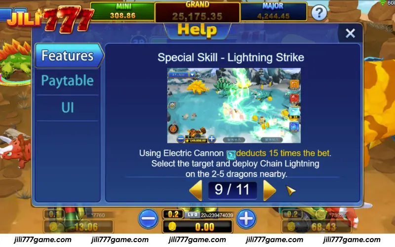 Chain lightning multi-target attack