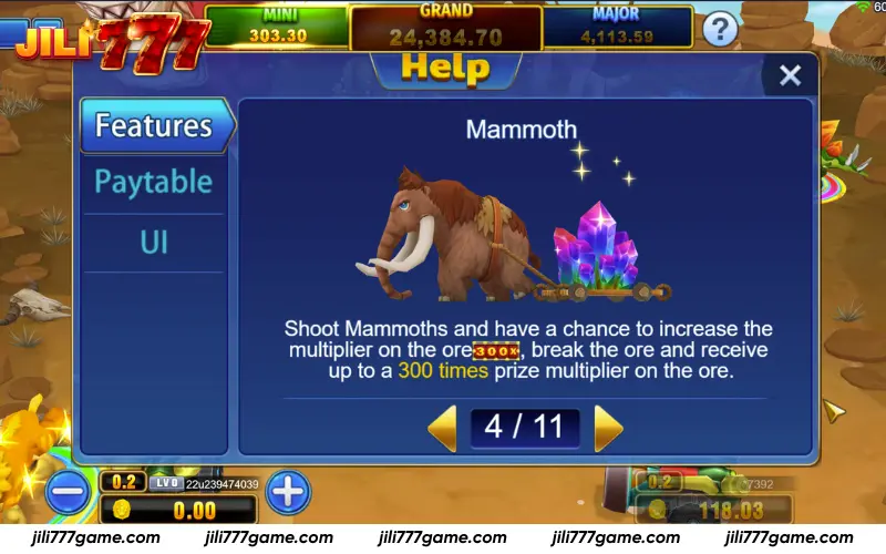 Mammoth crystal multiplier bonus