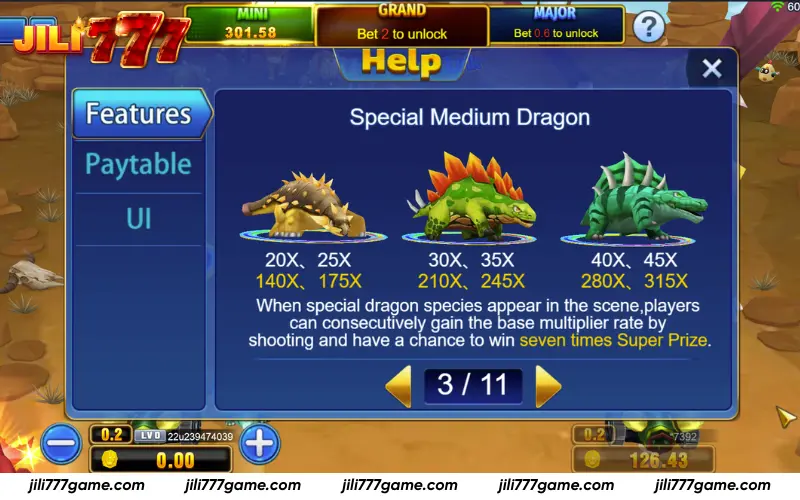 High multiplier dragon tiers