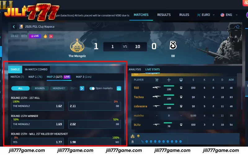 Flexible live betting in action