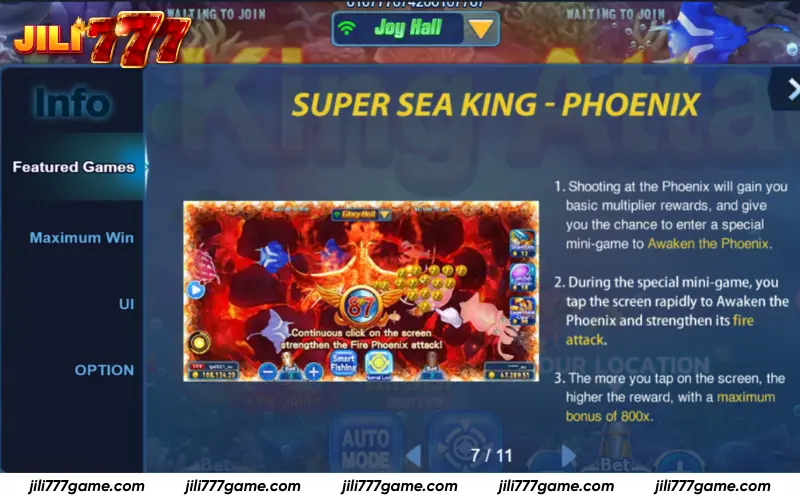 Phoenix awakening fire attack mini game