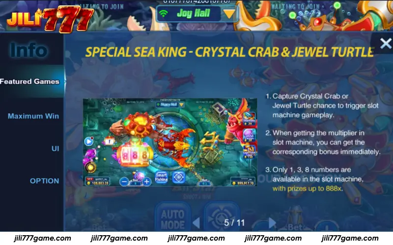 Crystal Crab and Jewel Turtle slot bonus event