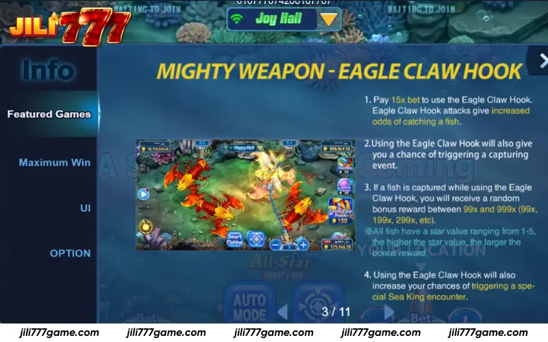 Eagle Claw Hook high reward capture attack