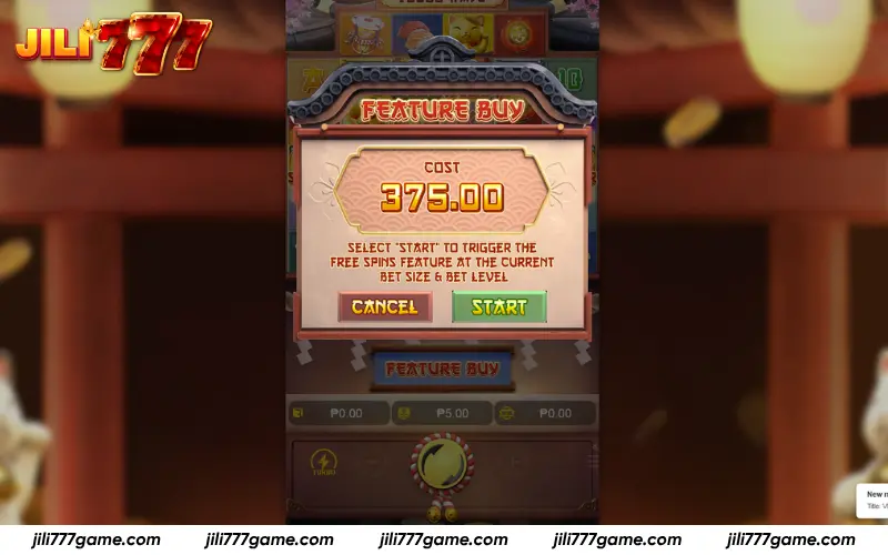 Direct access to free spins feature