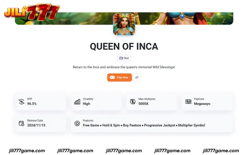 Queen of Inca RTP volatility and payout data
