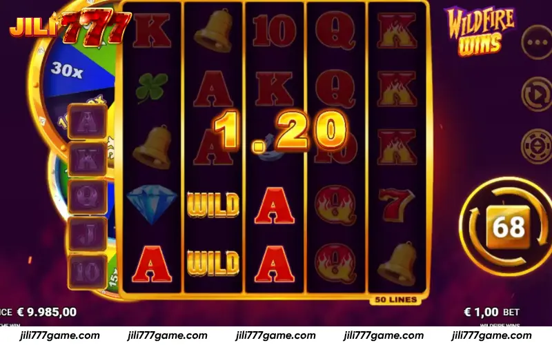 Wildfire Wins gameplay and respin mechanics