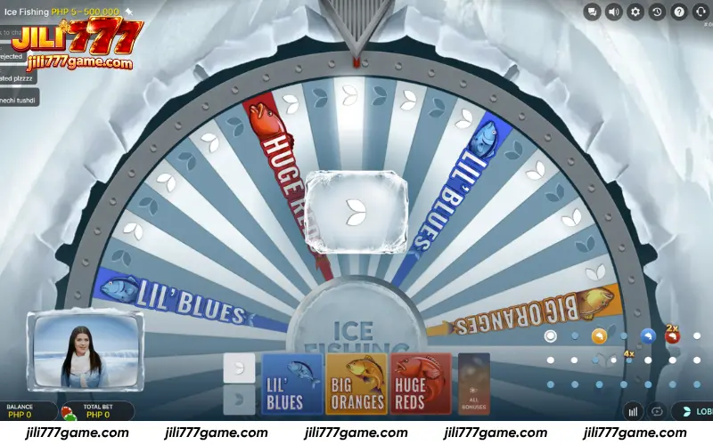 Ice Fishing betting options on the spinning wheel